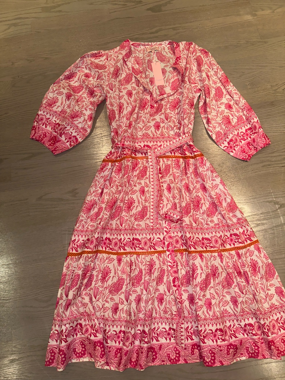 Calypso St. Barth Pink Floral V-Neck Maxi Dress